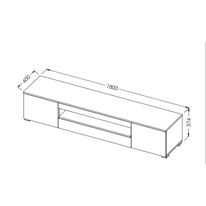 Cama TV stand VIVA 180 black/black gloss + white - TV cabinets made of furniture boardSTV-ZPM<<<TV