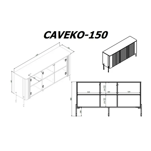 Cama VERA chest of drawers 150x40x80 cashmere matt - Chests of drawers made of furniture