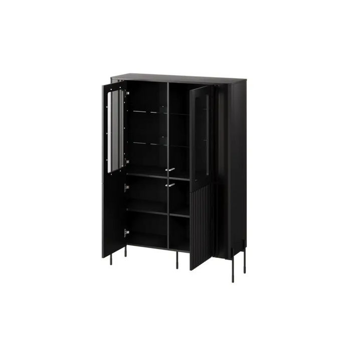 Cama VERA display cabinet 110x40x160 matt black - Buffets and display cabinets on a wooden baseBIW-PDR<<<Buffets