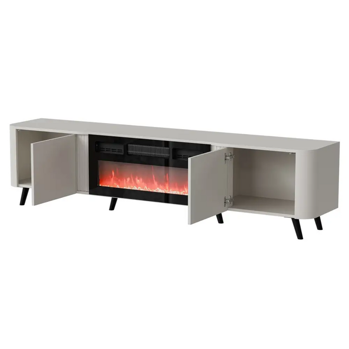 Cama Volare RTV cabinet 200 x 39 x 49 cm cashmere + fireplace - TV cabinets made of furniture boardSTV-ZPM<<<TV