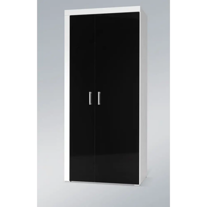 Cama wardrobe SAMBA white/black gloss - Openable cabinetsSZF-OTW<<<WardrobesSZF<<<ActionPL