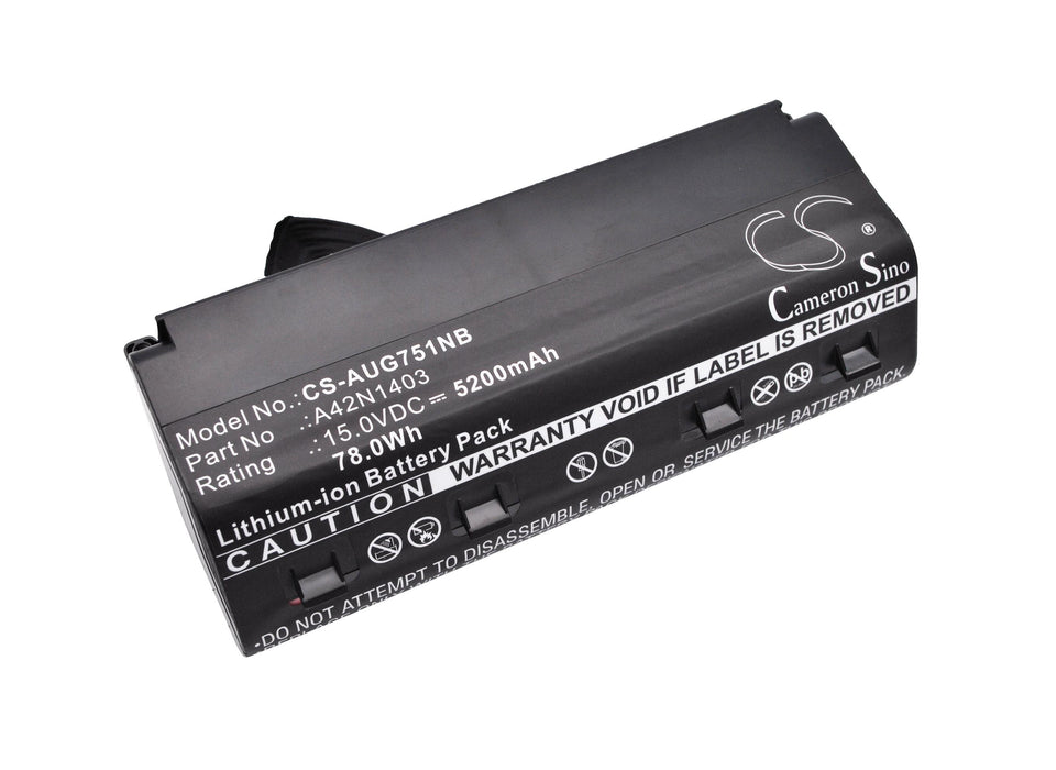 Battery for laptop ASUS G751J A42NI403 15V 5200mAh CAMERON SINO
