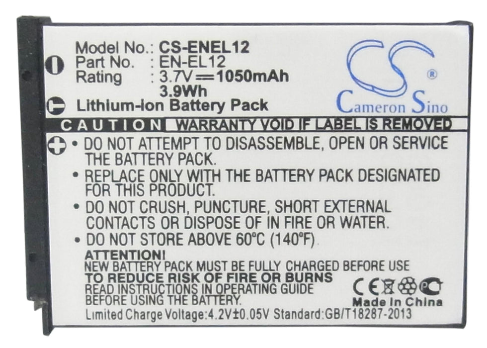 Camera battery NIKON EN-EL12 Li-Ion 3.7V 1050mAh Cameron Sino
