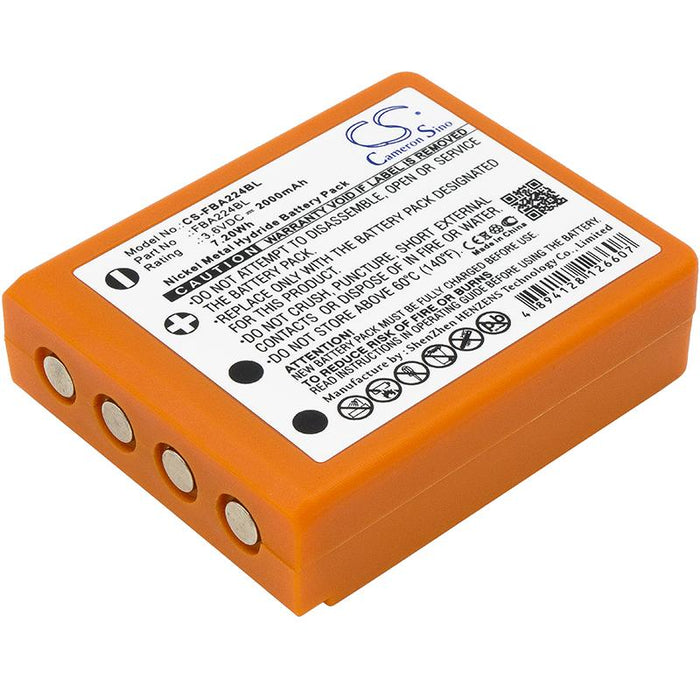 Remote Control Battery for HBC Radiomatic Quadrix, Micron 4,5,6,7 BA223000 NIMH 3.6V 2000mAh Orange Cameron Sino