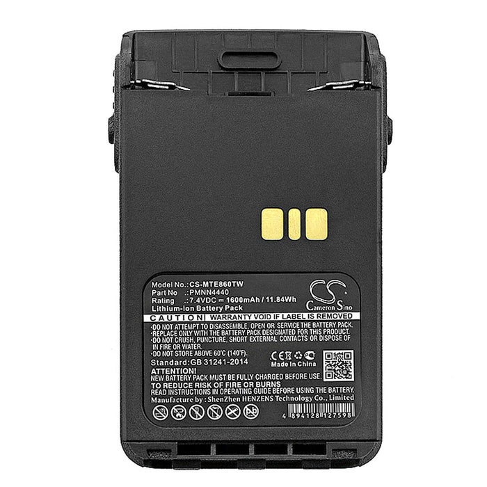Battery for radio Motorola DP3000e, DP3441e, XiR P8600 PMNN4440 Liion 7.4V 1600mA Cameron Sino