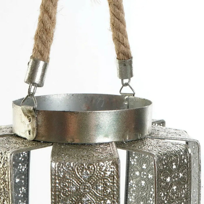 Candle Holder DKD Home Decor 21 x 21 x 23 cm Silver Metal Rope Arab - Декорация и Осветление<<<Дом