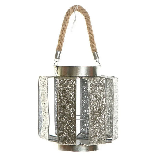 Candle Holder DKD Home Decor 21 x 21 x 23 cm Silver Metal Rope Arab - Декорация и Осветление<<<Дом