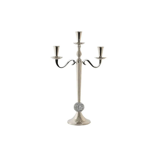 Candle Holder DKD Home Decor 30 x 12 x 46 cm Silver Aluminium Chromed - Декорация и Осветление<<<Дом