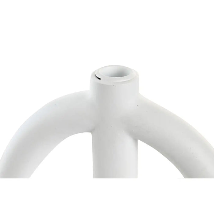 Candle Holder DKD Home Decor Scandi 21,5 x 21,5 x 23 cm White Resin - Декорация и Осветление<<<Дом