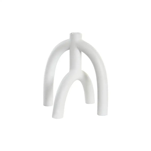 Candle Holder DKD Home Decor Scandi 21,5 x 21,5 x 23 cm White Resin - Декорация и Осветление<<<Дом