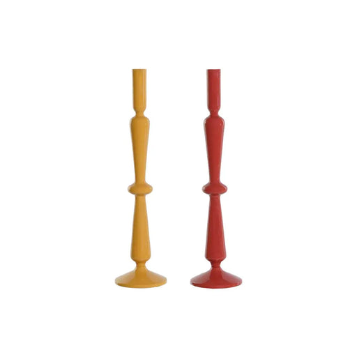 Candle Holder Home ESPRIT Mustard Terracotta Aluminium 10 x 10 x 41 cm (2 Units) - Декорация и Осветление<<<Дом