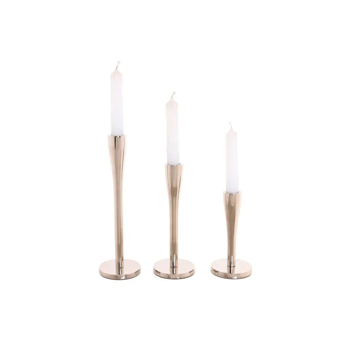 Candle Holder Home ESPRIT Silver Aluminium Modern 7,5 x 7,5 x 25 cm - Декорация и Осветление<<<Дом