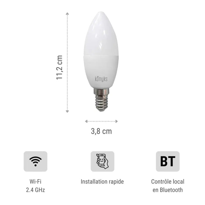 Candle LED Light Bulb Konyks e14 White - Декорация и Осветление<<<Дом Градина<<<BigBuy&&&LED Осветление<<<Декорация и
