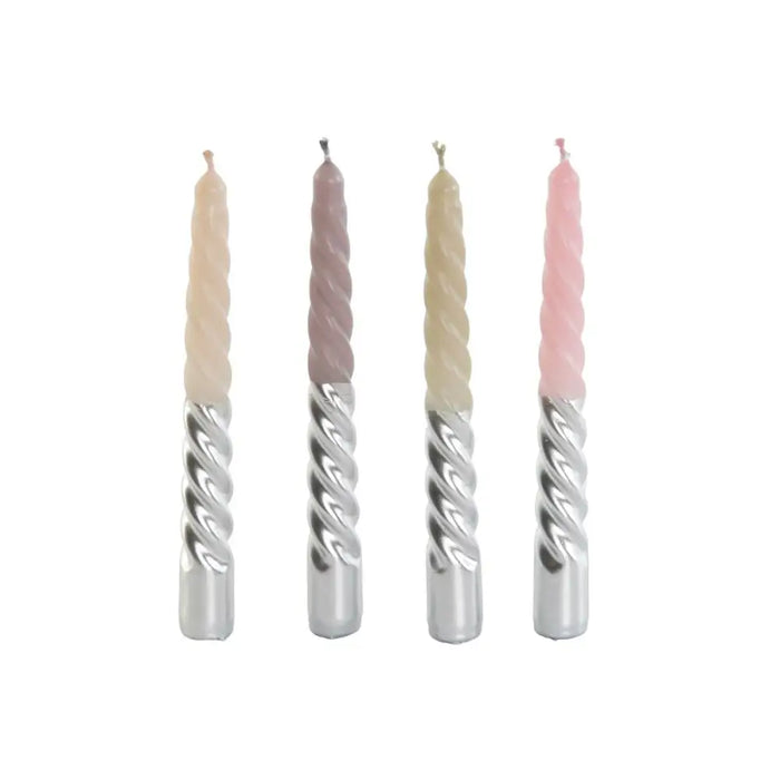Candle Set DKD Home Decor Bicoloured 2 x 2 x 18,5 cm 4 Pieces (4 Units) - Декорация и Осветление<<<Дом