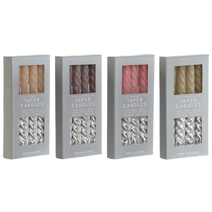 Candle Set DKD Home Decor Bicoloured 2 x 2 x 18,5 cm 4 Pieces (4 Units) - Декорация и Осветление<<<Дом