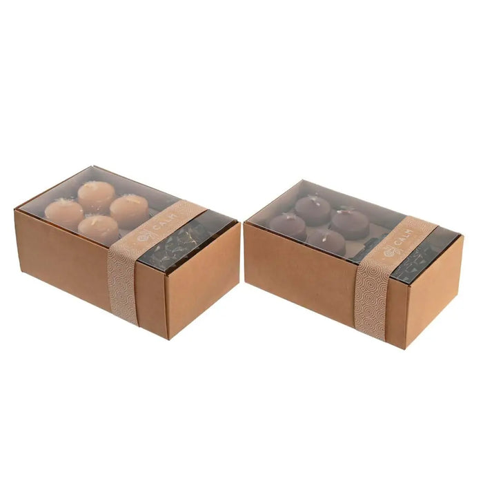Candle Set DKD Home Decor Brown Mustard (2 Units) - Декорация и Осветление<<<Дом Градина<<<BigBuy&&&Свещи и