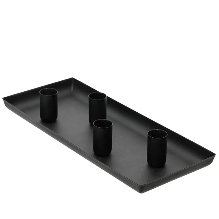 Candle Tray KSD Black Iron 29 x 12 x 2 cm - Декорация и Осветление<<<Дом Градина<<<BigBuy&&&Свещи и