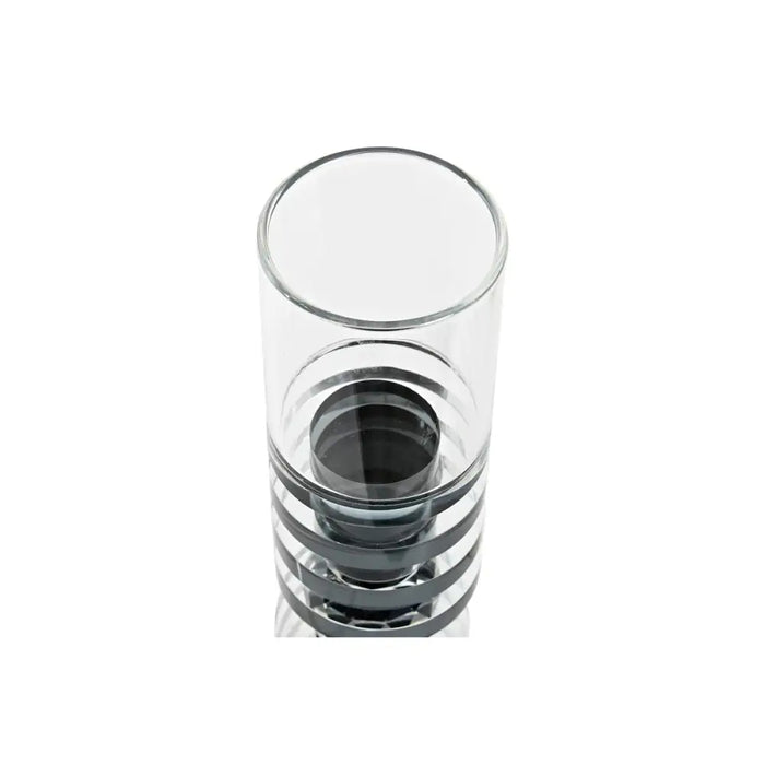 Candleholder DKD Home Decor 6 x 6 x 28 cm Crystal Black Transparent - Декорация и Осветление<<<Дом