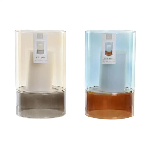 Candleholder DKD Home Decor Crystal Bicoloured Wax 13 x 13 x 21 cm (2 Units) - Декорация и Осветление<<<Дом