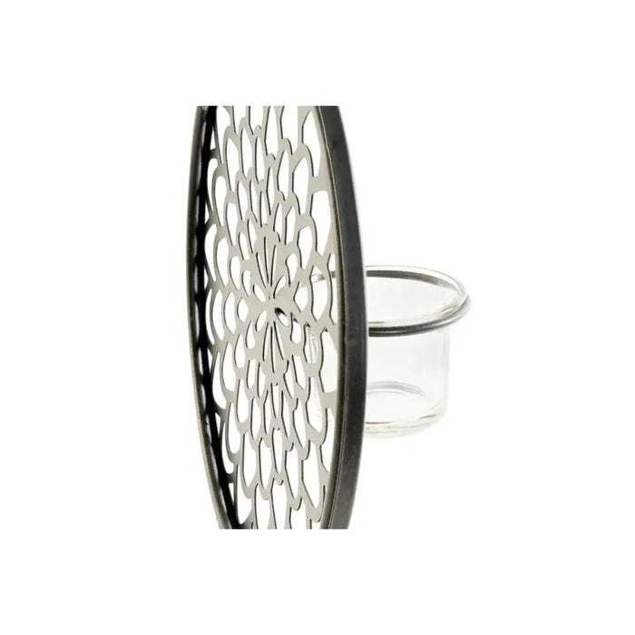 Candleholder DKD Home Decor Crystal Black Metal Wood Brown 20 x 20 x 36 cm - Декорация и Осветление<<<Дом