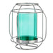 Candleholder Gift Decor Blue Silver Metal Glass 19 x 20 x 19 cm Lantern - Декорация и Осветление<<<Дом