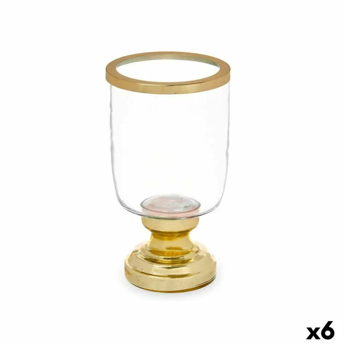 Candleholder Gift Decor Golden Crystal Steel 12 x 24,5 x 12 cm Wineglass (6 Units) - Декорация и Осветление<<<Дом