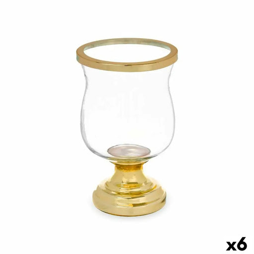Candleholder Gift Decor Golden Crystal Steel 15,5 x 26 x 15,5 cm Wineglass (6 Units) - Декорация и Осветление<<<Дом