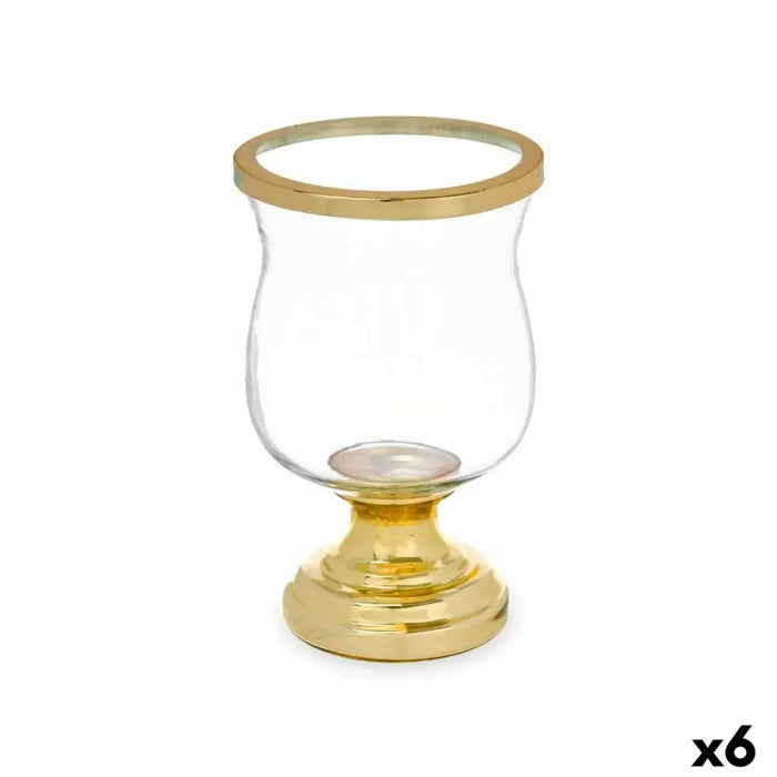 Candleholder Gift Decor Golden Crystal Steel 15,5 x 26 x 15,5 cm Wineglass (6 Units) - Декорация и Осветление<<<Дом