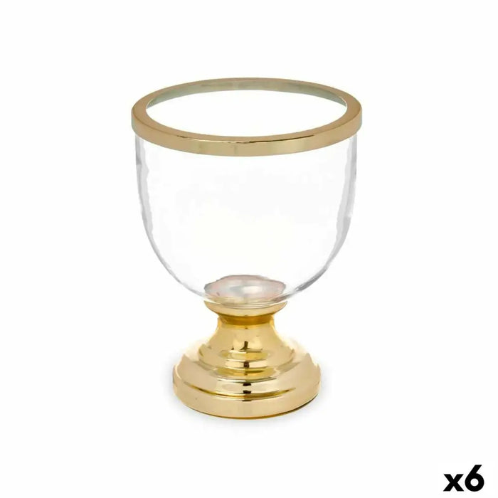 Candleholder Gift Decor Golden Crystal Steel 17,3 x 23,5 x 17,3 cm Wineglass (6 Units) - Декорация и Осветление<<<Дом