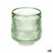 Candleholder Gift Decor Green Crystal 7,5 x 7,8 x 7,5 cm Stripes (12 Units) - Декорация и Осветление<<<Дом