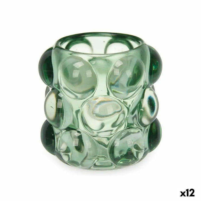 Candleholder Gift Decor Green Crystal 8,4 x 9 x 8,4 cm Microbeads (12 Units) - Декорация и Осветление<<<Дом