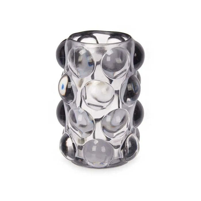 Candleholder Gift Decor Grey Crystal 8,4 x 12,5 x 8,4 cm Microbeads (12 Units) - Декорация и Осветление<<<Дом