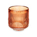 Candleholder Gift Decor Orange Tile Crystal 7,5 x 7,8 x 7,5 cm Stripes (12 Units) - Декорация и Осветление<<<Дом