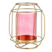 Candleholder Gift Decor Pink Golden Metal Glass 19 x 20 x 19 cm Lantern - Декорация и Осветление<<<Дом