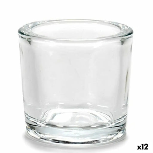 Candleholder Gift Decor Transparent Glass 6,5 x 6 x 6,5 cm (12 Units) - Декорация и Осветление<<<Дом