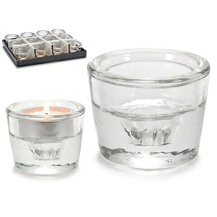 Candleholder Gift Decor Transparent Glass 6 x 4,3 x 6 cm (12 Units) - Декорация и Осветление<<<Дом