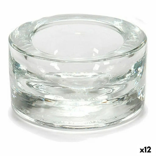 Candleholder Gift Decor Transparent Glass 7 x 3,5 x 7 cm (12 Units) - Декорация и Осветление<<<Дом