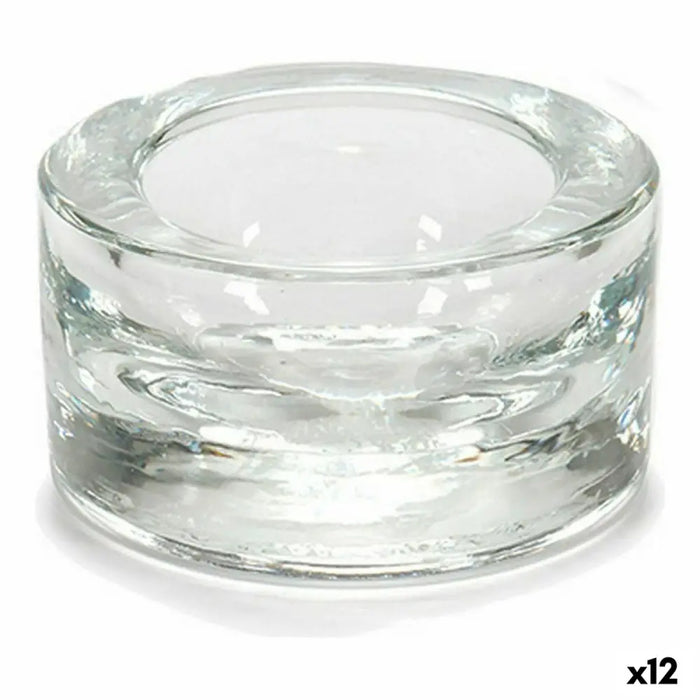 Candleholder Gift Decor Transparent Glass 7 x 3,5 x 7 cm (12 Units) - Декорация и Осветление<<<Дом