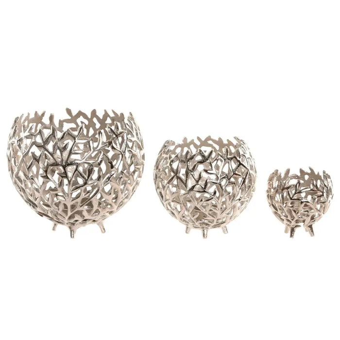 Candleholder Home ESPRIT Silver Aluminium 20 x 20 x 18 cm - Декорация и Осветление<<<Дом Градина<<<BigBuy&&&Свещи и