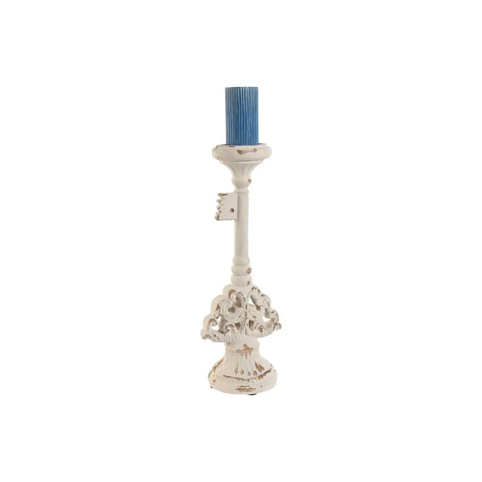 Candleholder Home ESPRIT White Resin 18 x 18 x 50 cm 18 x 15 x 51,5 cm - Декорация и Осветление<<<Дом