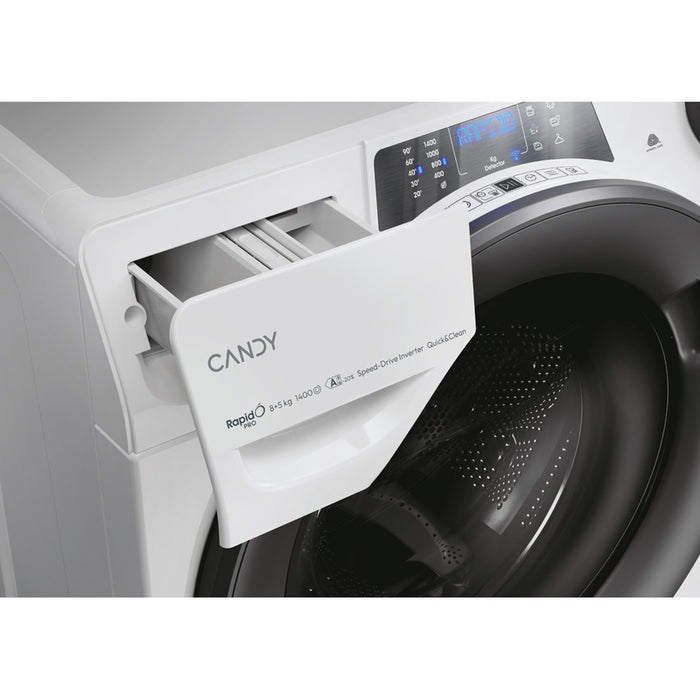Washing Machine with Dryer CANDY RPW 4856 BWR8-S 1400 rpm, INVERTER MOTOR
