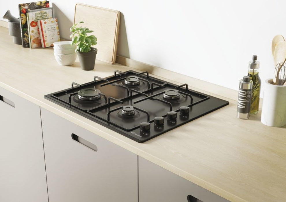 Candy CHW6LBB Black Built-in 60 cm Gas 4 zone(s)