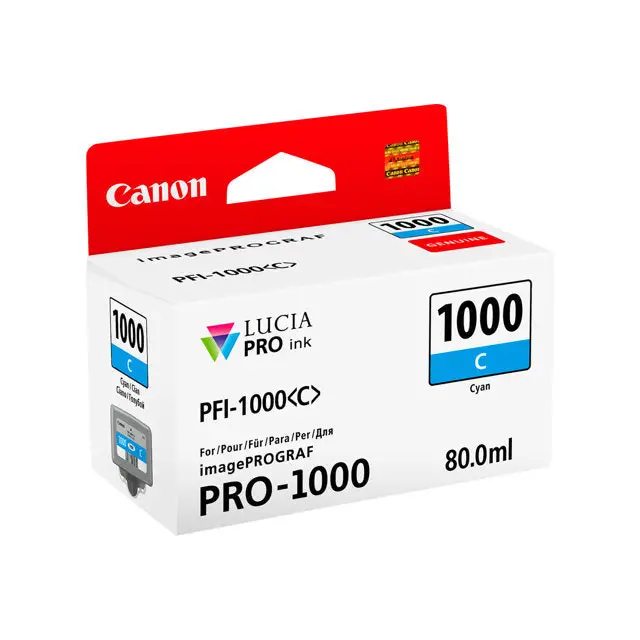 CANON 2LB PFI-1000c Ink cyan standard capacity 80ml 1-pack iPF1000 - LFP мастила и LFP мастилени глави<<<Консумативи