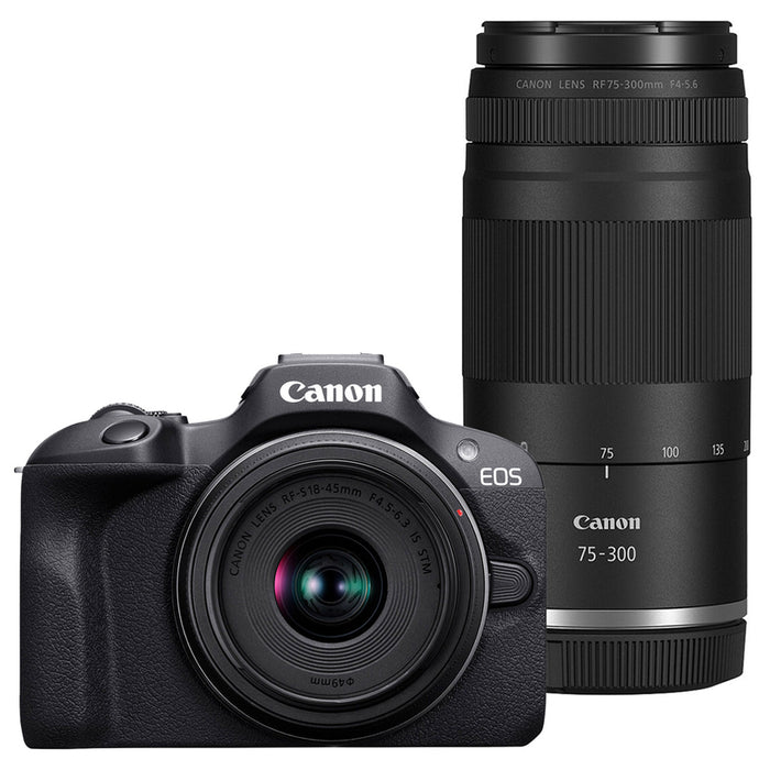 Mirrorless camera CANON EOS R100+RF-S18-45 +RF 75-300 MIRRORLESS