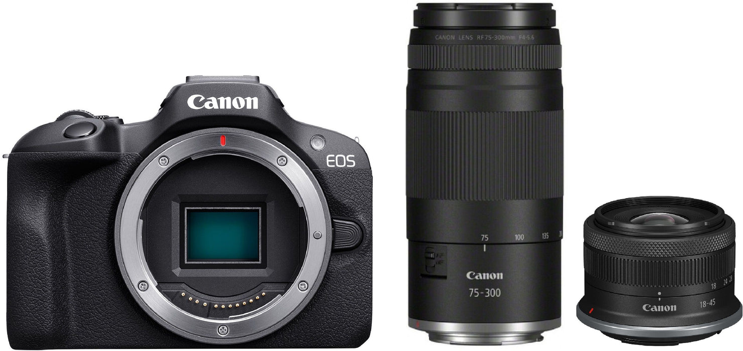 Mirrorless camera CANON EOS R100+RF-S18-45 +RF 75-300 MIRRORLESS