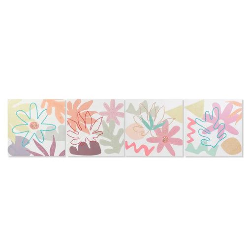 Canvas DKD Home Decor Flowers (60 x 1,8 x 60 cm) (4 Units) - Декорация и Осветление<<<Дом Градина<<<BigBuy&&&Картини и