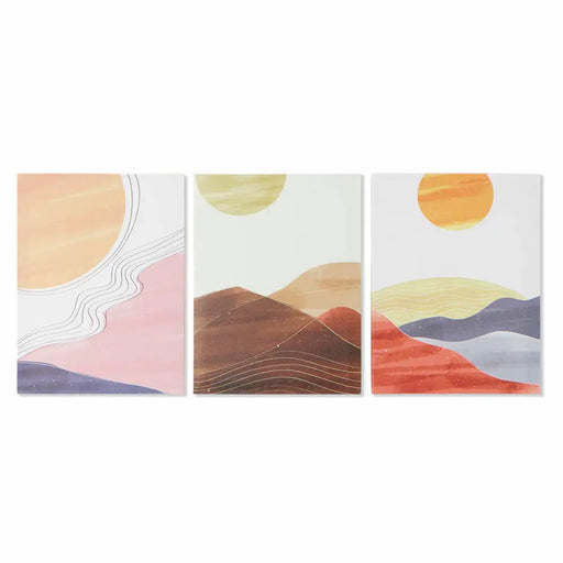 Canvas DKD Home Decor Canvas MDF Wood 30 x 1,8 x 40 cm (3 Pieces) - Декорация и Осветление<<<Дом
