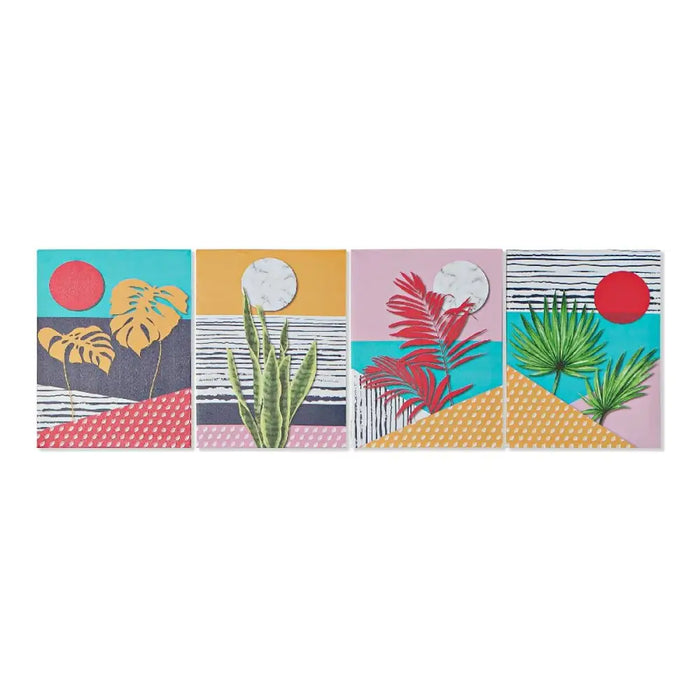 Canvas DKD Home Decor Tropical Canvas MDF Wood 30 x 1,8 x 40 cm - Картини и плакати<<<Декорация и Осветление<<<Дом