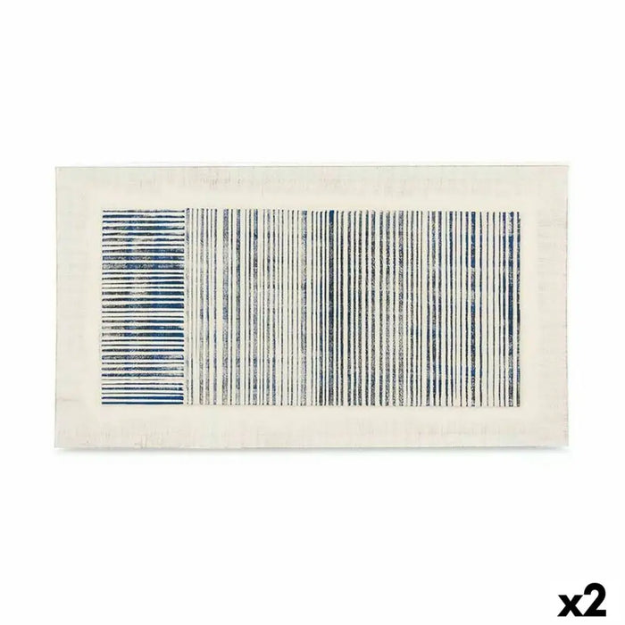 Canvas Gift Decor Blue White Stripes With relief 110 x 60 x 2,5 cm (2 Units) - Декорация и Осветление<<<Дом