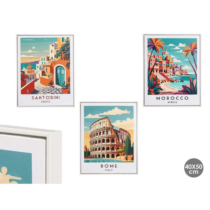 Canvas Gift Decor City 40 x 3 x 50 cm (6 Units) - Декорация и Осветление<<<Дом Градина<<<BigBuy&&&Картини и